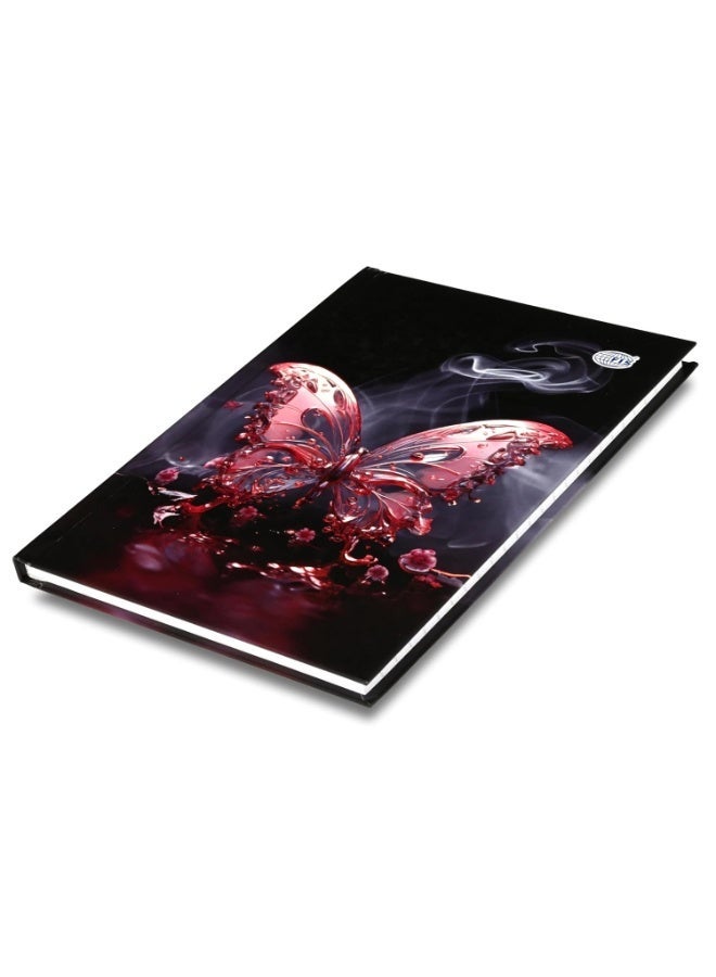 FIS® Hard Cover Notebook, Size A5(148x210mm), 96 Sheets, 192 Pages, Single Ruled, Packet of 5 Pieces, Butterfly Design 1-FSNBHCA596-BUT1 - Image 5
